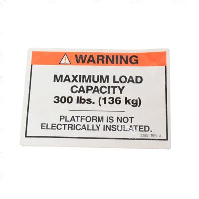 Picture of Decal 300lb.cap./Not Insulated