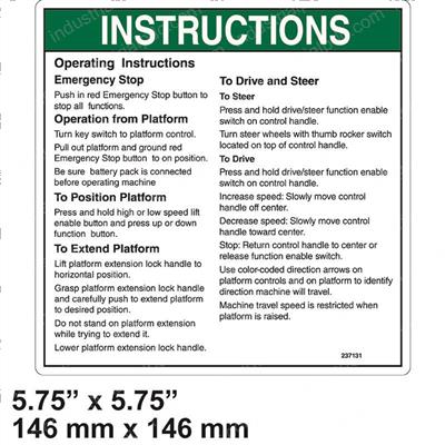 Picture of Decal - Notice Op Inst Platform