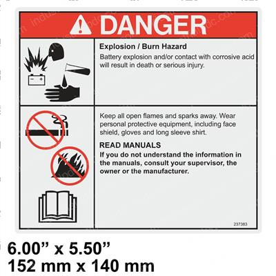 Picture of Decal-Danger-Battery Safety