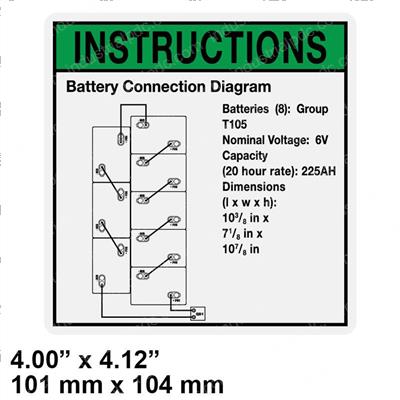Picture of Decal - Batt Conn Diagram T105
