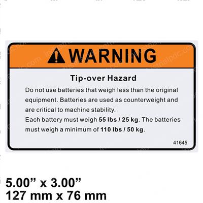 Picture of Decal - Warn Tip Over Hazard