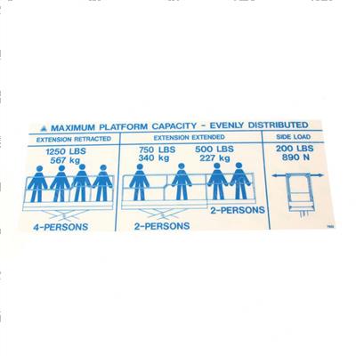 Picture of Decal - Capacity 1250lbs