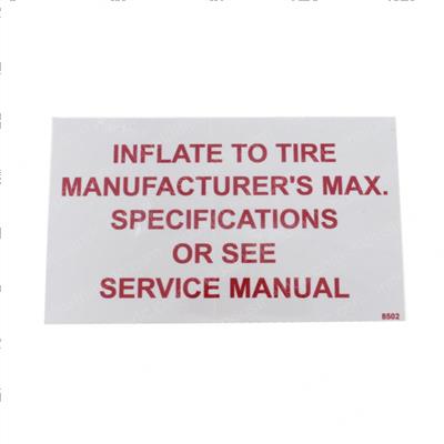 Picture of Decal - Inflate to Mfg Spec