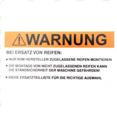Picture of Decal - Warn Tire Replace