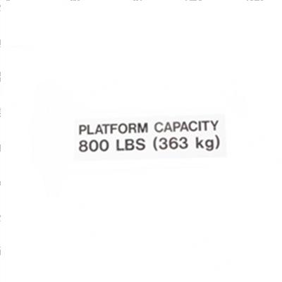 Picture of Decal - Capacity 800lbs Small