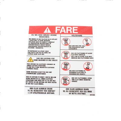 Picture of Decal - Danger Tip Over Nor