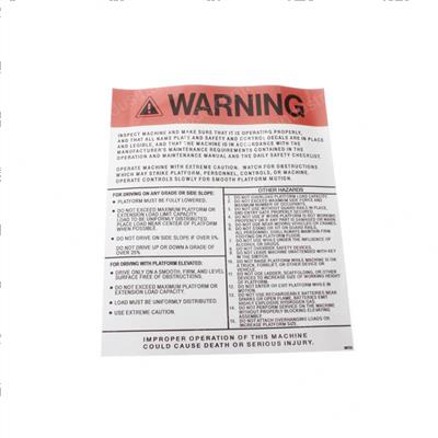 Picture of Decal - Warning Panel