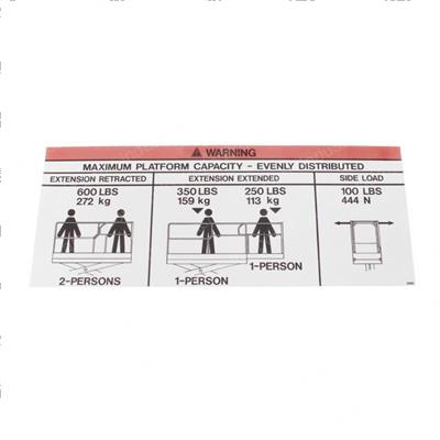 Picture of Decal - Capacity 600lbs