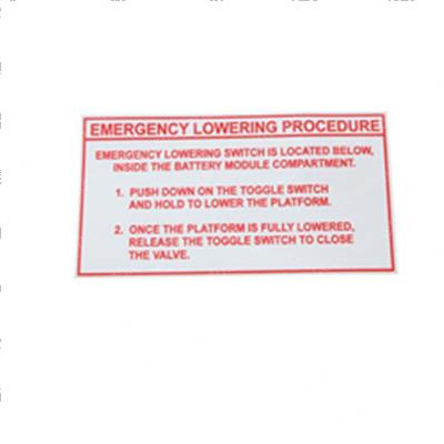 Picture of Decal - Emergency Lowering Proc