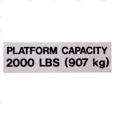 Picture of Decal - Platform 2000lbs Cap