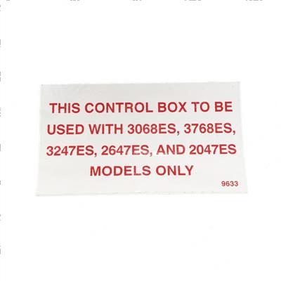 Picture of Decal - Control Box