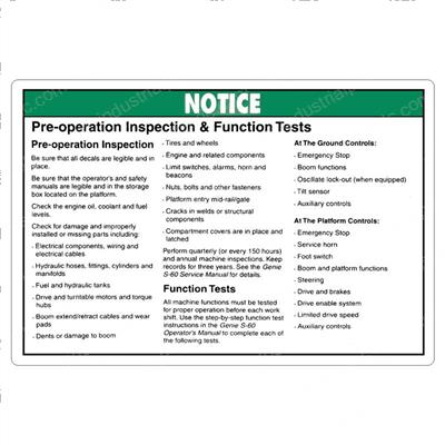 Picture of Decal Notice Pre-Operation