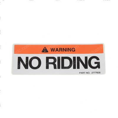 Picture of Decal - Warning No Riding