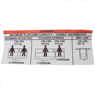 Picture of Decal - Capacity 700lbs Lg