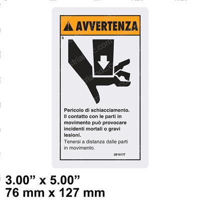Picture of Decal Warn Crush Hazard Hand