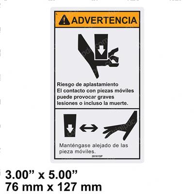 Picture of Decal - Warn Crush Hazard Hand