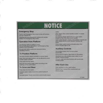 Picture of Decal - Notice Max Side Frc