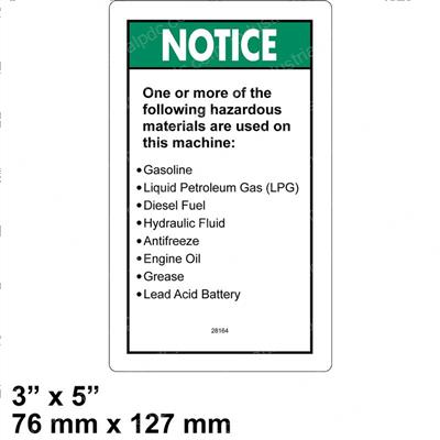 Picture of Decal - Notice Hazardous Matl