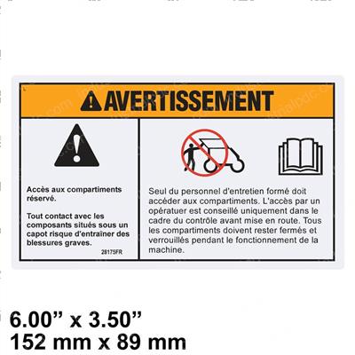 Picture of Decal Warning Compart Access