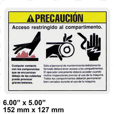 Picture of Decal - Warning Compart Access
