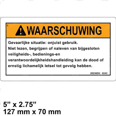 Picture of Decal - Warn Failure Read Manua