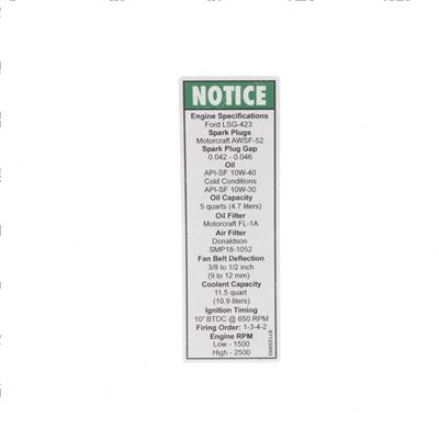 Picture of Decal - Notice Eng.specs