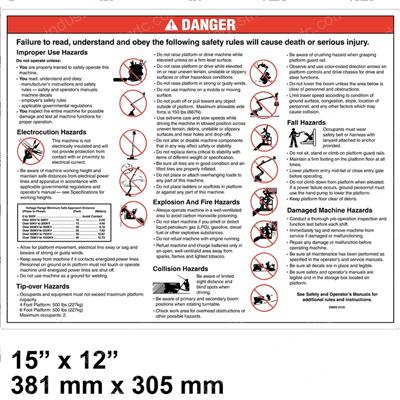 Picture of Decal Danger Gen.safety Rules