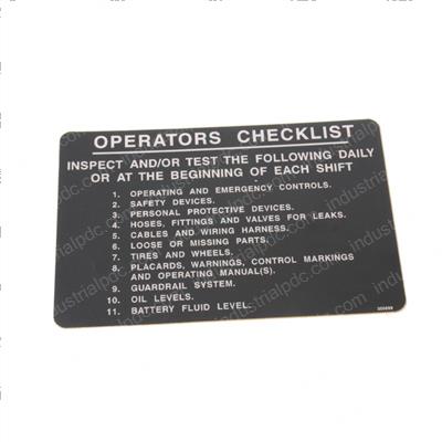 Picture of Decal - Operators Checklist