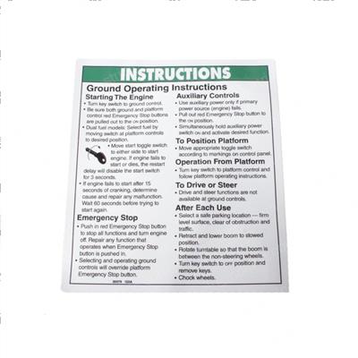 Picture of Decal Operating Instructions