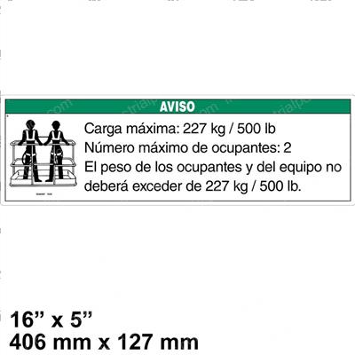 Picture of Decal - Notice Max Load 500 Lbs