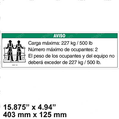 Picture of Decal Notice Max Load 500 Lbs