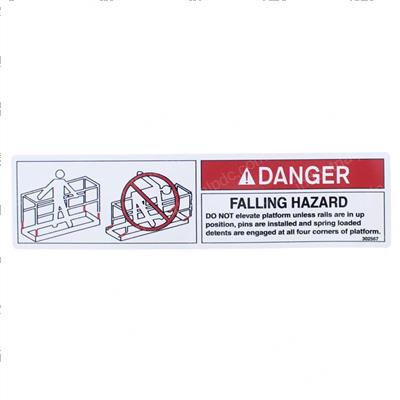 Picture of Danger Swing Down Rails Decal