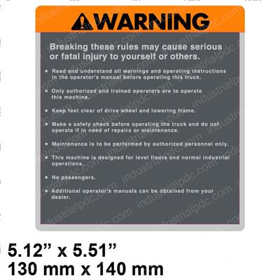 Picture of Decal - Warning