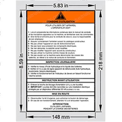 Picture of Decal - Operating Instructions