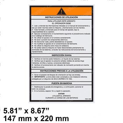Picture of Decal - Operating Instructions