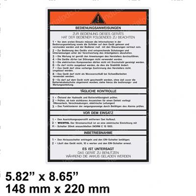 Picture of Decal - Oper Instruction