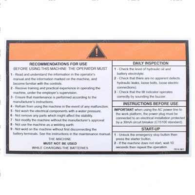 Picture of Label Operating Instructions
