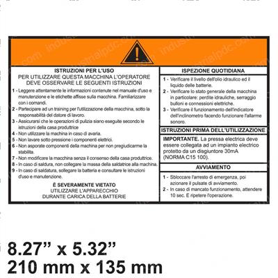 Picture of Decal - Operating Instructions