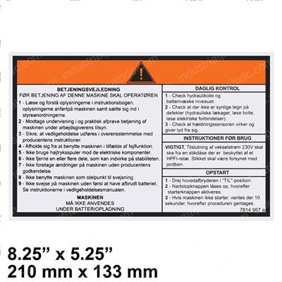 Picture of Decal - Operating Instructions