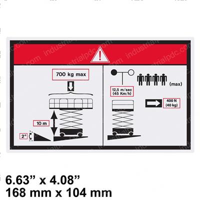 Picture of Decal - Max Capacity 700 Kg