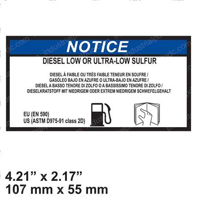 Picture of Label Low Sulfur Warning
