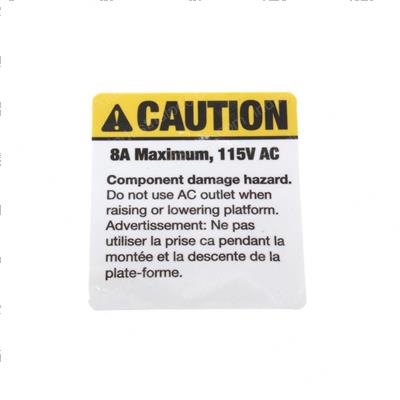 Picture of Decal Caution 8a Max.115v Ac