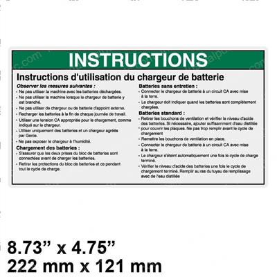 Picture of Decal - Notice Charger Instruc