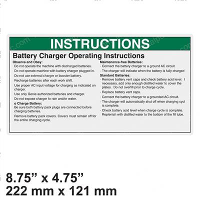 Picture of Decal - Charger Instructions