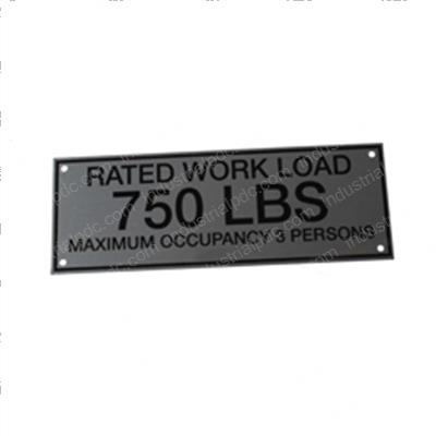 Picture of Nameplate 750 Lb Work Load