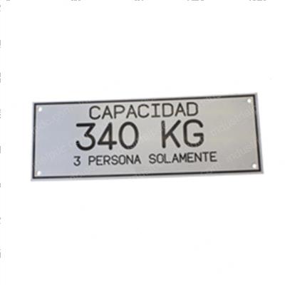 Picture of Nameplate Cap. 340kgs (lat)