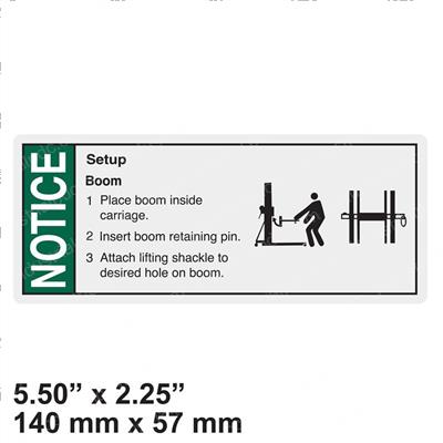 Picture of Decal Notice Boom Setup