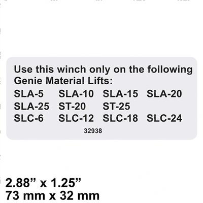 Picture of Decal Label Winch Only