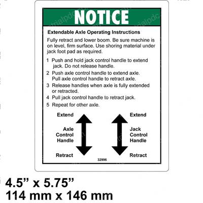 Picture of Decal - Notice Exit Axle