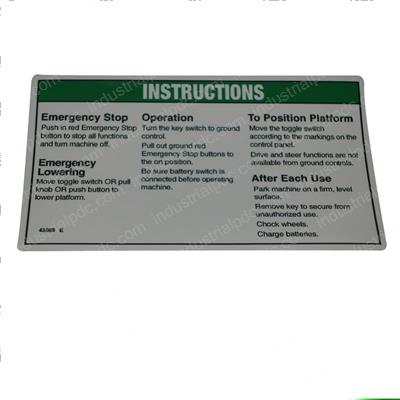 Picture of Decal - Notice Oper Inst Gcp